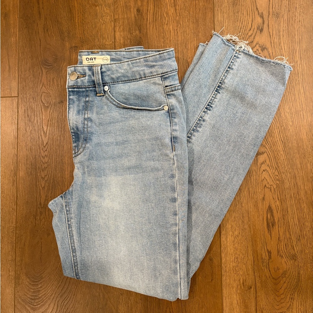 Oat New York Blue Straight Leg Jeans Light Wash